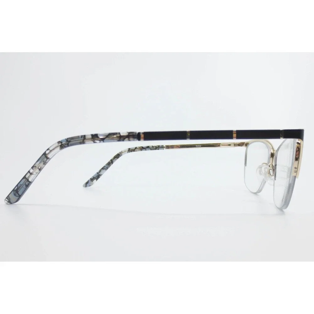Salsa SA 7005 BK Black Gold Cat Eye Semi Rimless Eyeglasses 51-16-140